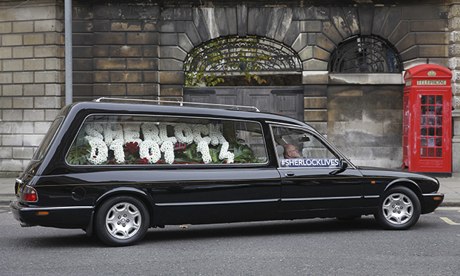 Empty hearse promoting the BBC's Sherlock.