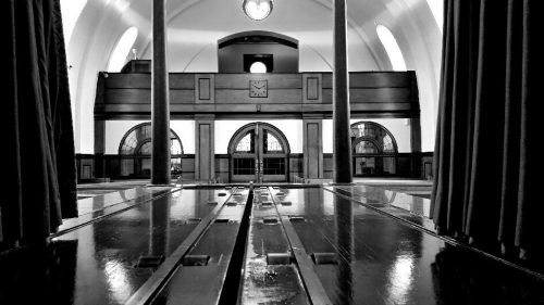 The view from the catafalque at Mortlake Crematorium, taken by Steve Biggs